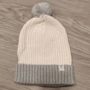 Superdry Color Block Beanie Cream & Grey